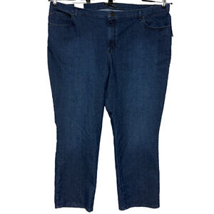 Lee Jeans Womens 28W Blue Relaxed Straight Hi Rise Stretch Actual 50X33 NWT